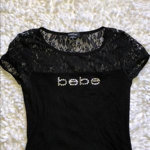 Black short sleeve Bebe shirt